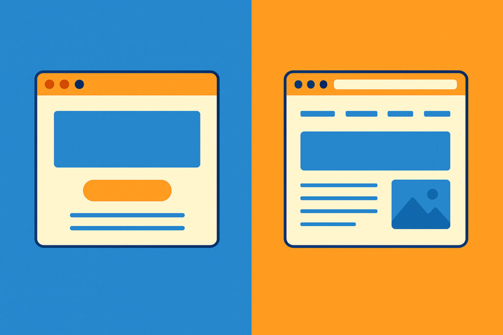 Landing page vs. kotisivut